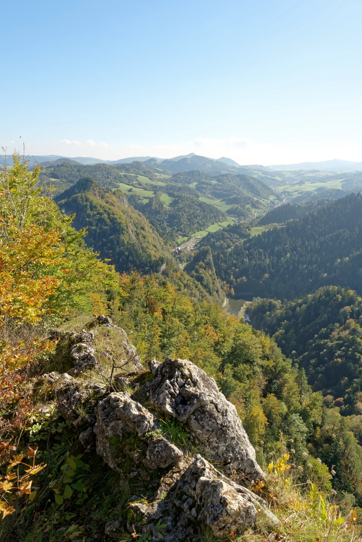 Widok z Sokolicy na zakola Dunajca w Przełomie Pienin